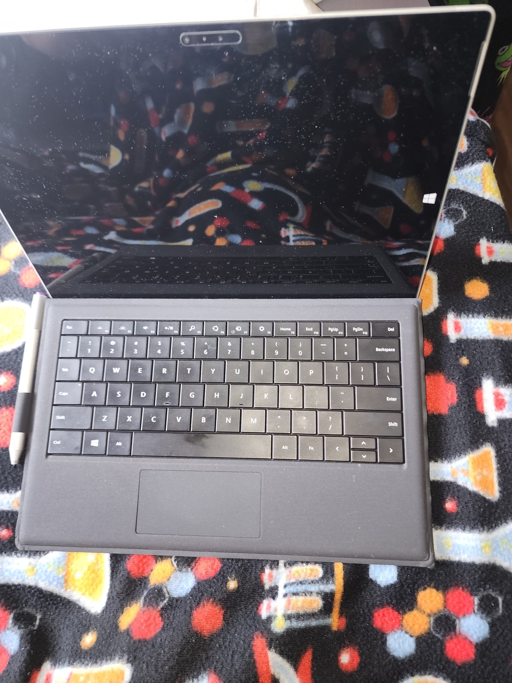 Microsoft Surface with Black Type Cover and Silver Pen